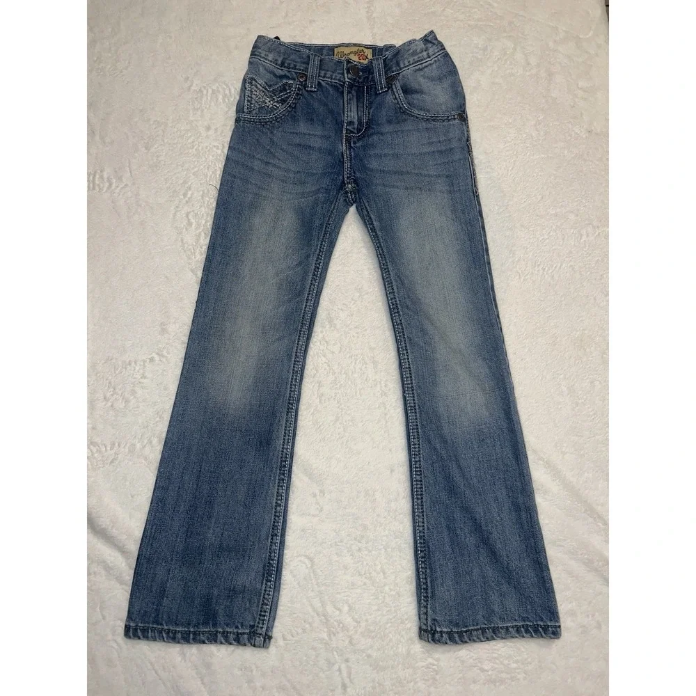 Wrangler 20X Jeans Boys 8 Slim Bootcut Youth Kids Western Pants Light Wash